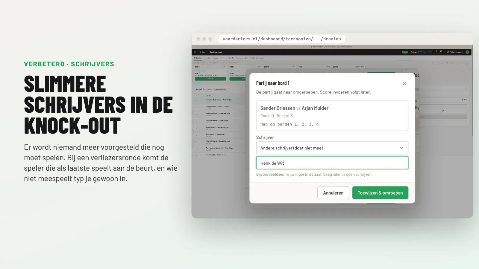 Het venster Partij naar bord met Andere schrijver ingevuld